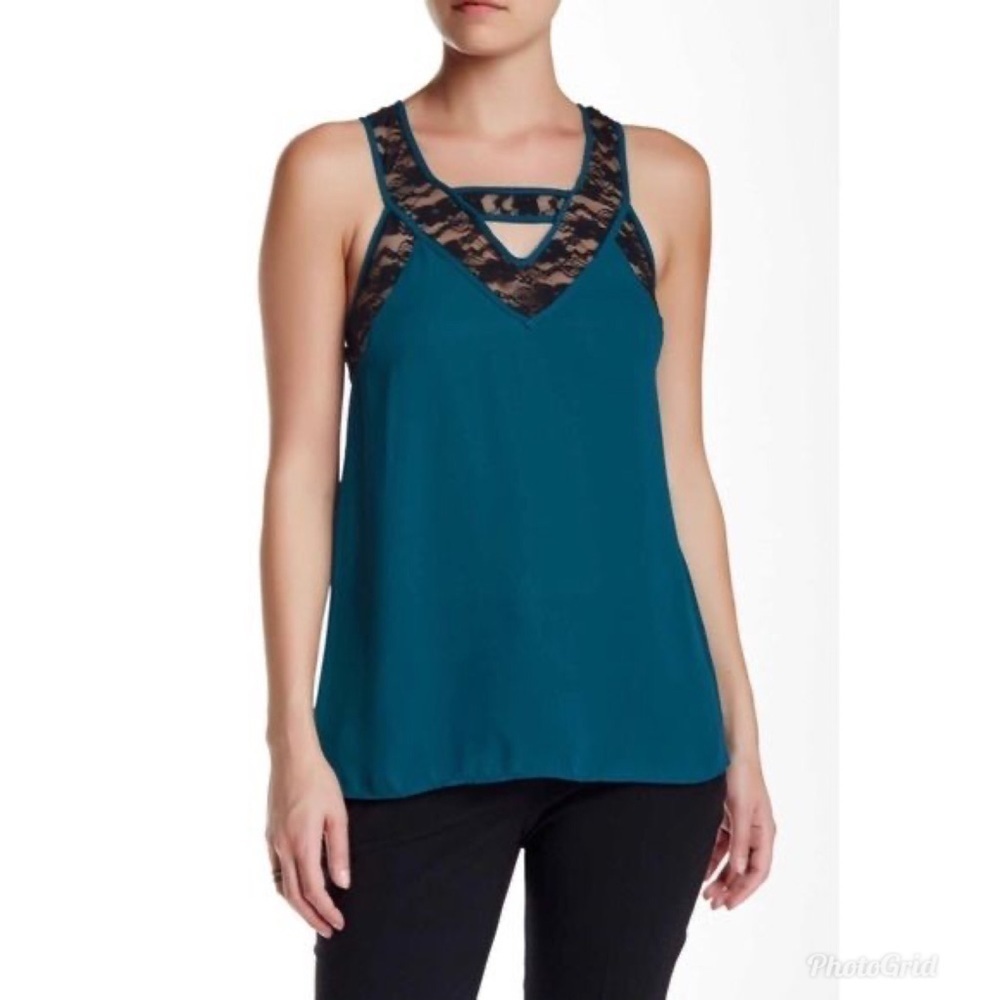 Socialite Lace Detail Racerback Date Tank XS